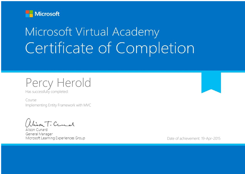 Percy Herold Certifications