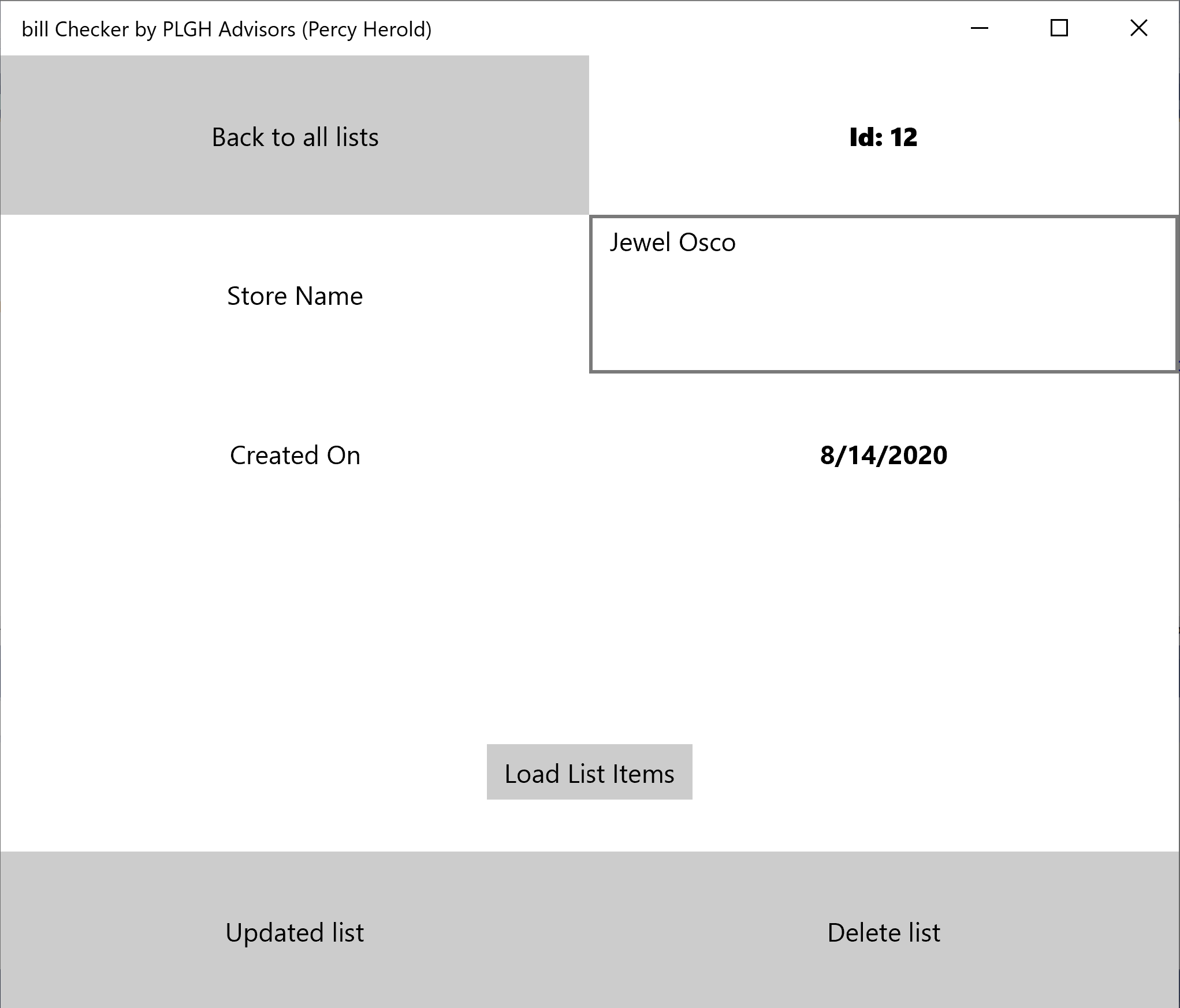 Bill Checker by PLGH Advisors (Percy Herold)